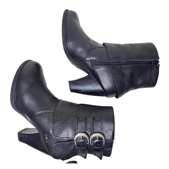BOC Women's 6.5 Black Traipse Pebbled Leather Heeled Buckle Boot - Picture 5 of 10
